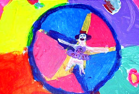"Dancing Mandala" by Daphne (5 years old).
